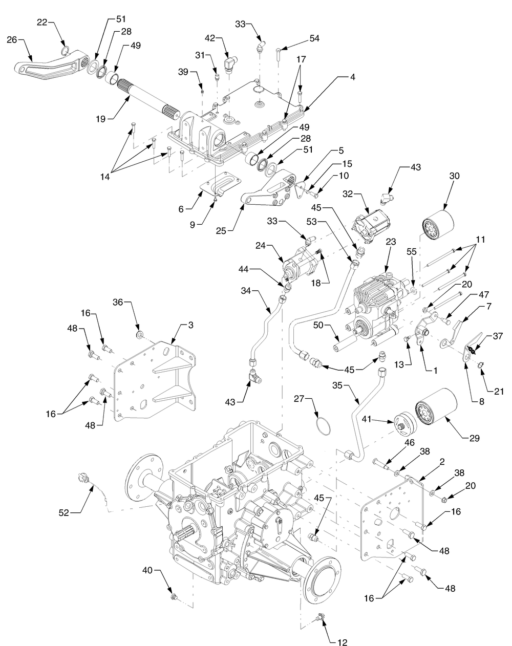 Transmission 4wd Diagram and Parts List for 6284 54AD64H710-54AT64H710-54BD64H710-54BT64H710 Cub Cadet Lawn Tractor